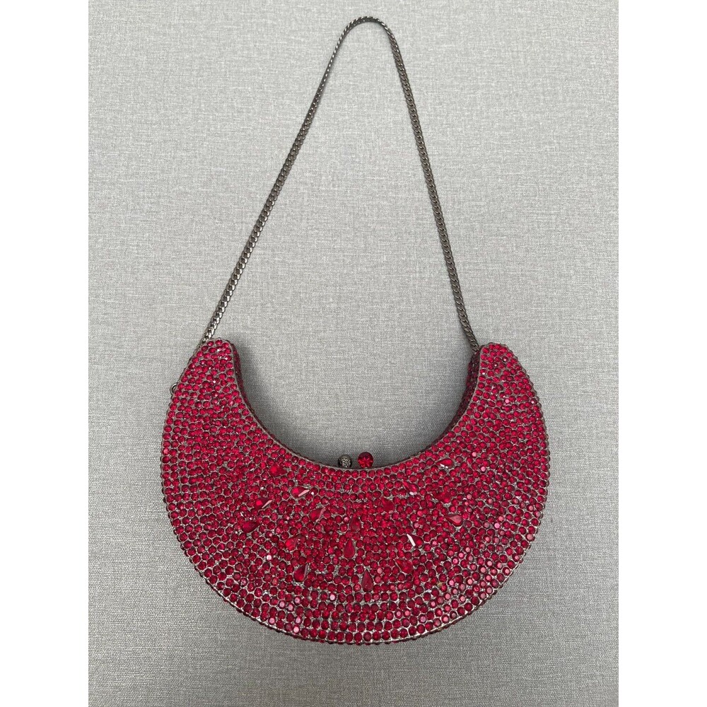 Moon Shape Rhinestone Evening Bag Moon Clutch Crystal Globe Crystal Bag